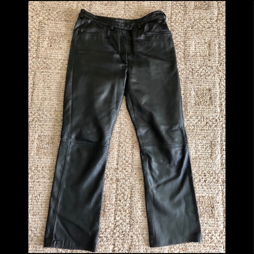 Garson Black Leather Pants